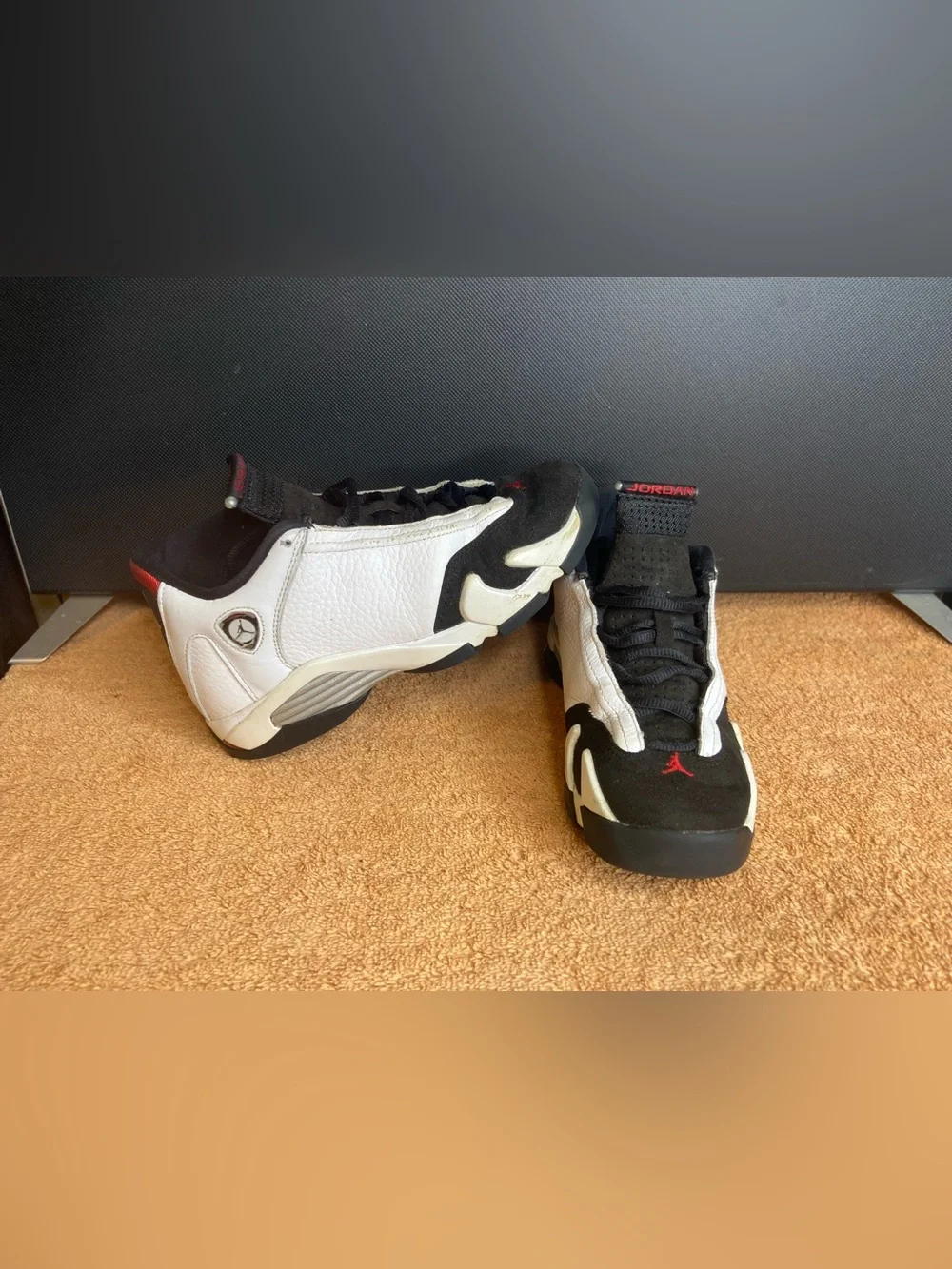 Nike Air Jordan 14 Retro Black Toe 2024 Men's White Black Red 487471-102 Size 5y